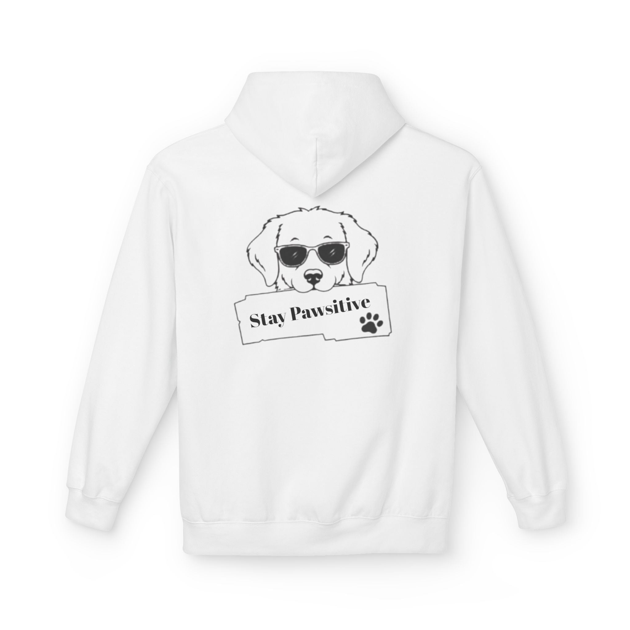 Stay Pawsitive White Hoodie