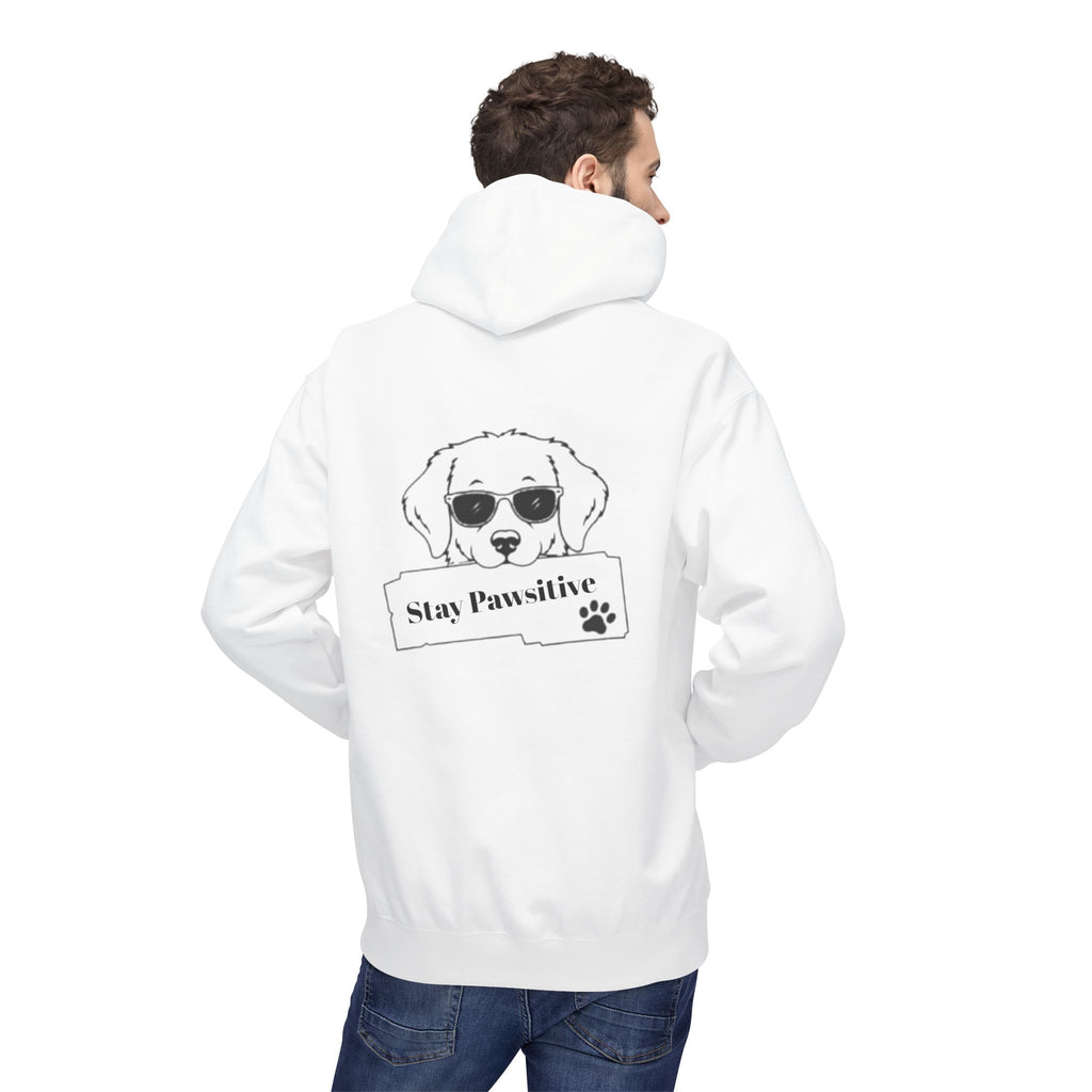 Stay Pawsitive White Hoodie
