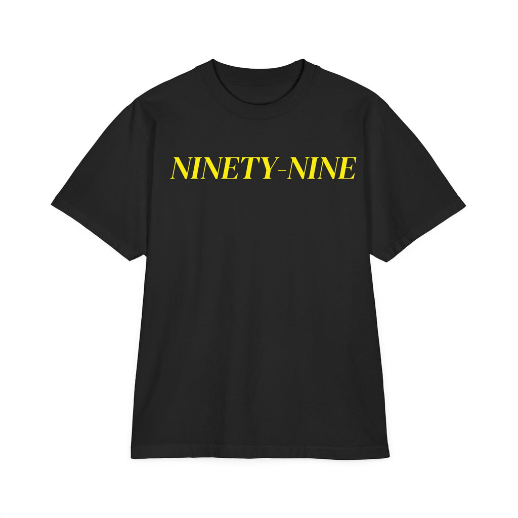 NINETY NINE Bold Graphic T-Shirt — Minimal Yellow Logo Tee